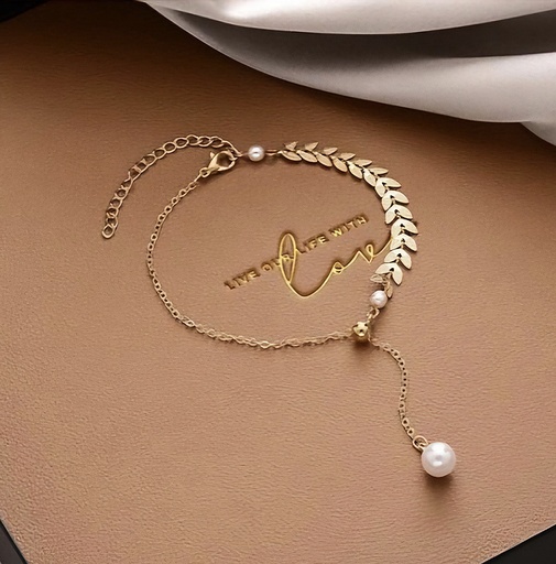 [003] Pearl Willow Leaves Bracelet